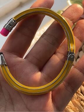 Handmade Yellow pencil bracelet for teachers !!!